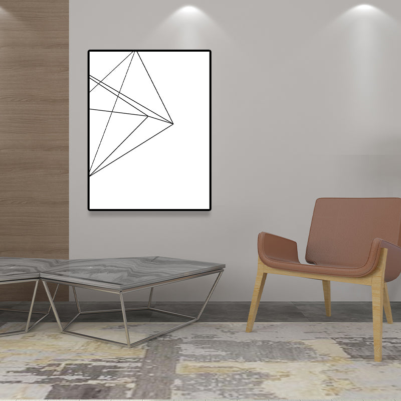 Brehn | Weiße verschiedene geometrische Muster Kunst Texturiertes Gemälde für Schlafzimmer, mehrere Größen verfügbar
