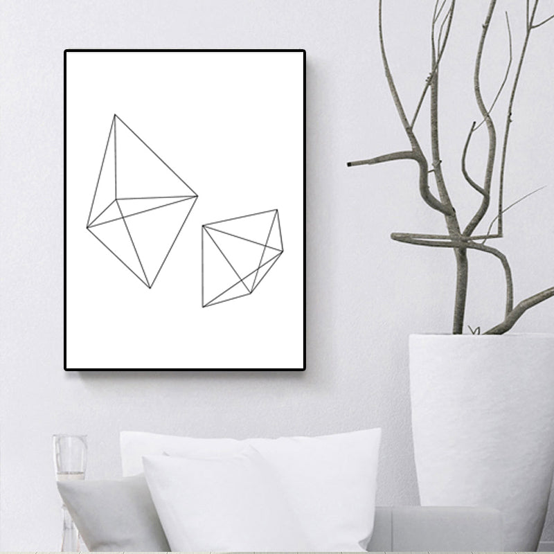 Brehn | Weiße verschiedene geometrische Muster Kunst Texturiertes Gemälde für Schlafzimmer, mehrere Größen verfügbar