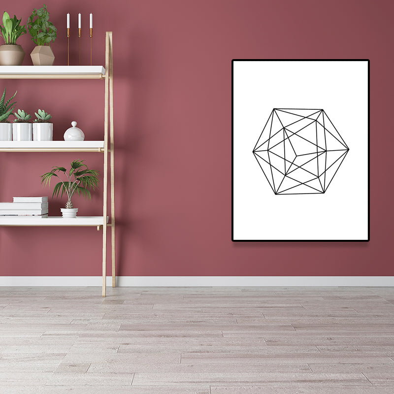 Brehn | Weiße verschiedene geometrische Muster Kunst Texturiertes Gemälde für Schlafzimmer, mehrere Größen verfügbar