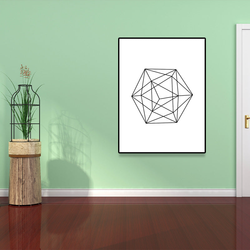 Brehn | Weiße verschiedene geometrische Muster Kunst Texturiertes Gemälde für Schlafzimmer, mehrere Größen verfügbar