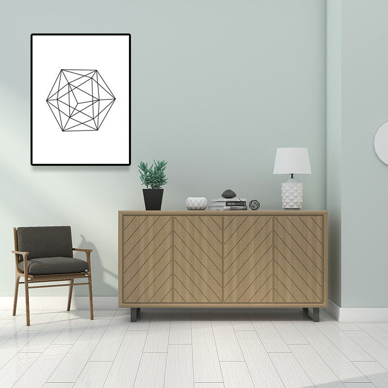 Brehn | Weiße verschiedene geometrische Muster Kunst Texturiertes Gemälde für Schlafzimmer, mehrere Größen verfügbar