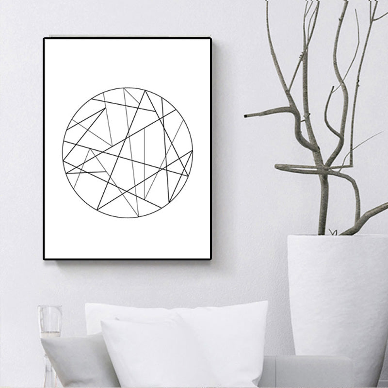 Brehn | Weiße verschiedene geometrische Muster Kunst Texturiertes Gemälde für Schlafzimmer, mehrere Größen verfügbar