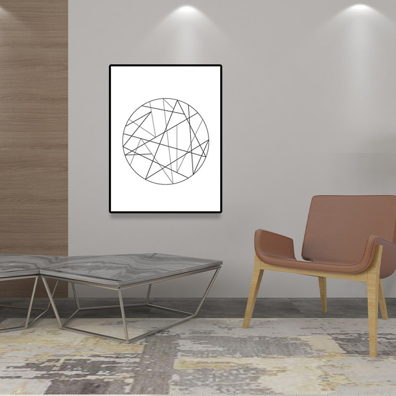 Brehn | Weiße verschiedene geometrische Muster Kunst Texturiertes Gemälde für Schlafzimmer, mehrere Größen verfügbar