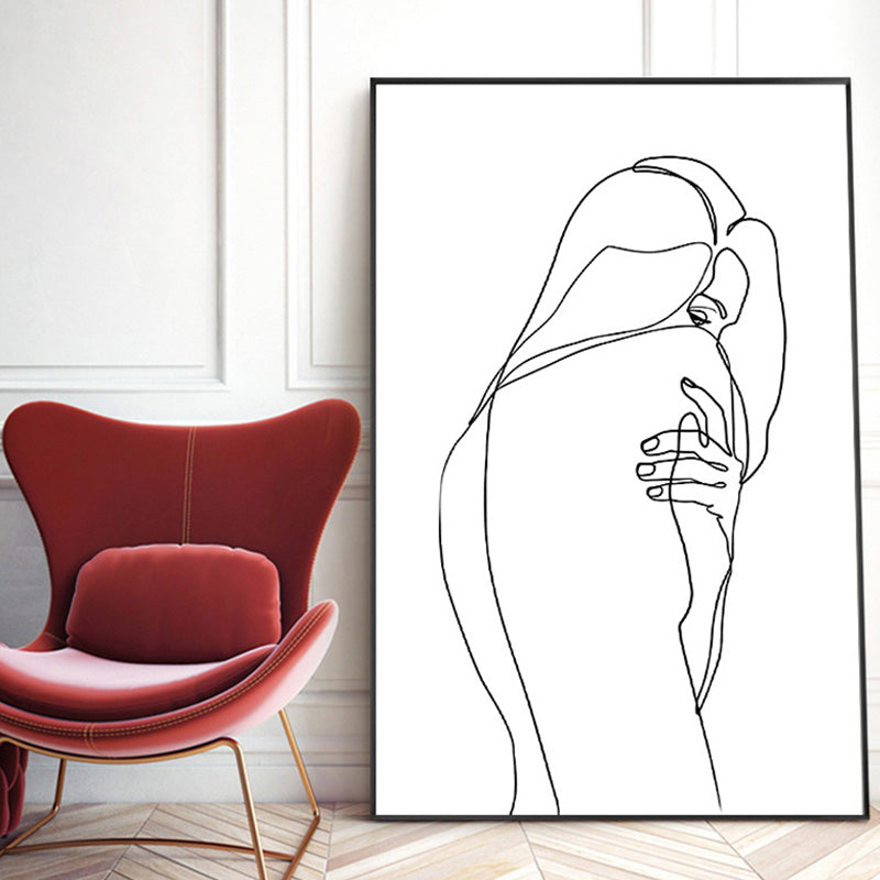 Brehn | Nordic Style Charakter Muster Malerei Weiße Menschliche Kohlezeichnungen Wandkunst Druck