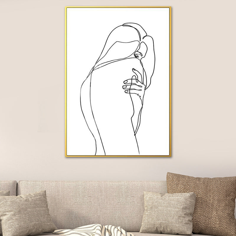 Brehn | Nordic Style Charakter Muster Malerei Weiße Menschliche Kohlezeichnungen Wandkunst Druck
