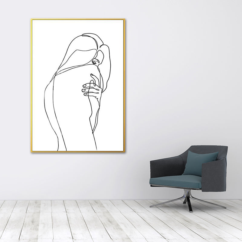 Brehn | Nordic Style Charakter Muster Malerei Weiße Menschliche Kohlezeichnungen Wandkunst Druck
