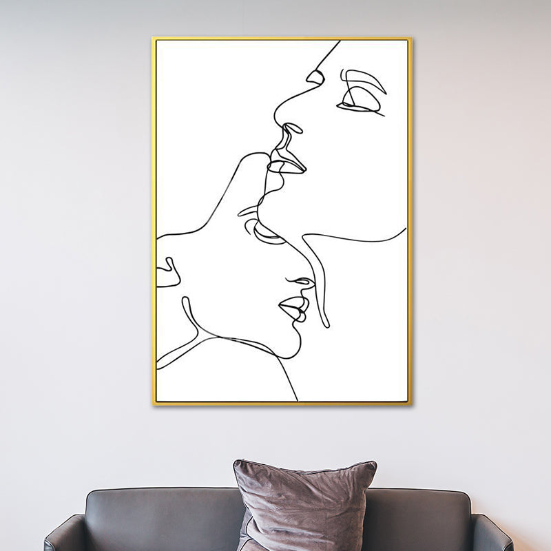 Brehn | Nordic Style Charakter Muster Malerei Weiße Menschliche Kohlezeichnungen Wandkunst Druck