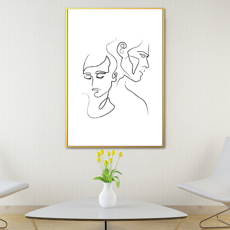 Brehn | Nordic Style Charakter Muster Malerei Weiße Menschliche Kohlezeichnungen Wandkunst Druck