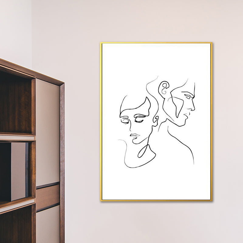 Brehn | Nordic Style Charakter Muster Malerei Weiße Menschliche Kohlezeichnungen Wandkunst Druck