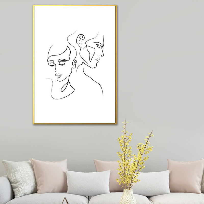 Brehn | Nordic Style Charakter Muster Malerei Weiße Menschliche Kohlezeichnungen Wandkunst Druck