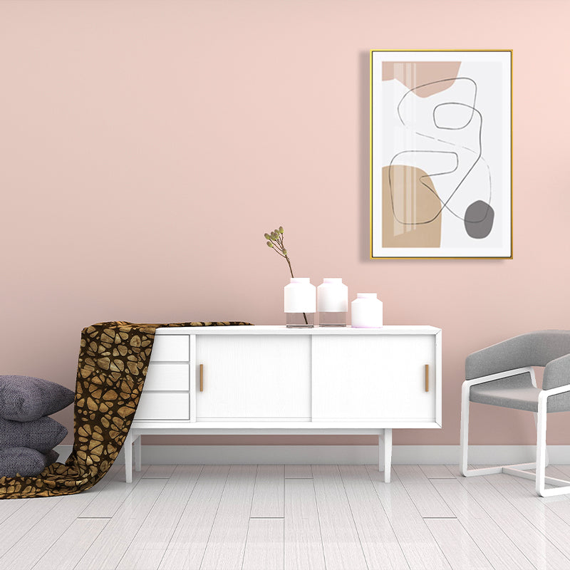 Brehn | Braun abstraktes Muster Leinwand Bleistift Skandinavische Textur Wandkunst für das Gästezimmer
