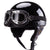 Vintage-Style Open-Face Motorradhelm mit Goggles Brehn