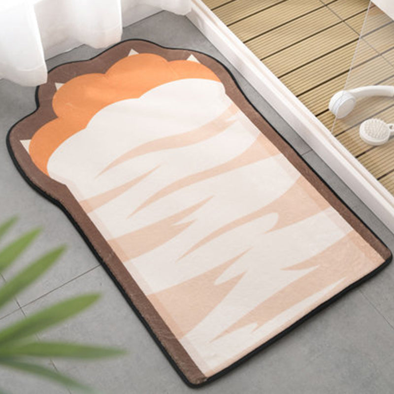 Brehn | Kinderen Kinderkamer Onregelmatige Vloerkleed in Roze en Paars Dierpoot Strikprint Vloerkleed Polyester Antislip Onderkant Gebied Vloerkleed