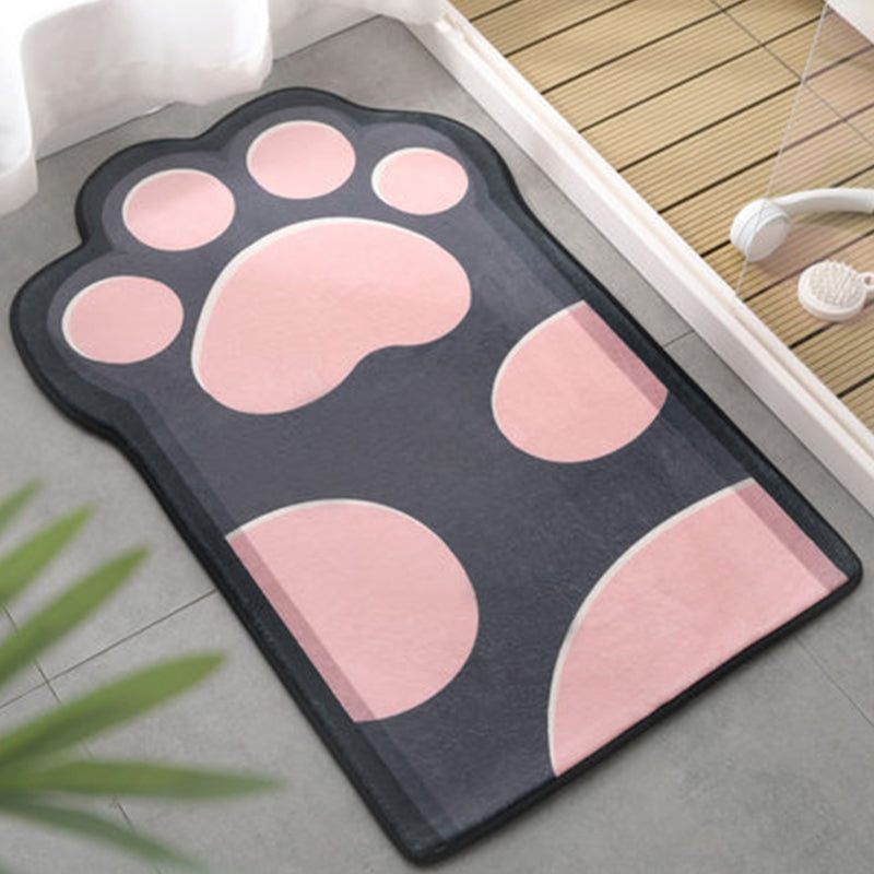 Brehn | Kinderen Kinderkamer Onregelmatige Vloerkleed in Roze en Paars Dierpoot Strikprint Vloerkleed Polyester Antislip Onderkant Gebied Vloerkleed
