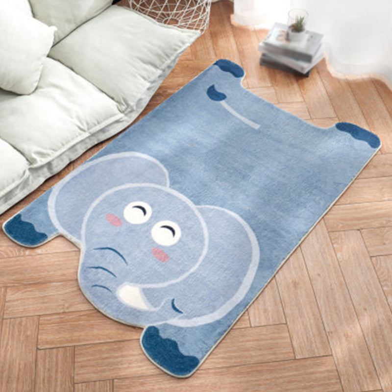 Brehn | Uniek Kinderen Onregelmatig Tapijt in Wit en Roze Dieren Leeuw Panda Patroon Tapijt Polyester Antislip Vloerkleed voor Kinderen Kamer