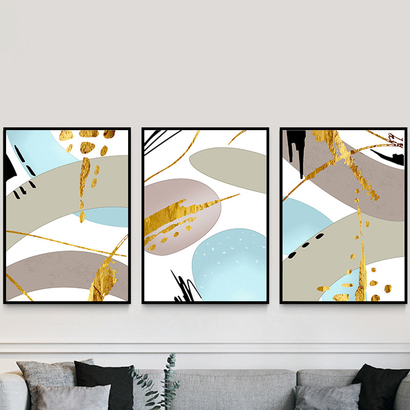 Brehn | Abstract Print Wandkunst Set Pastellfarben Leinwand Wanddekor für Wohnzimmer, Texturiert