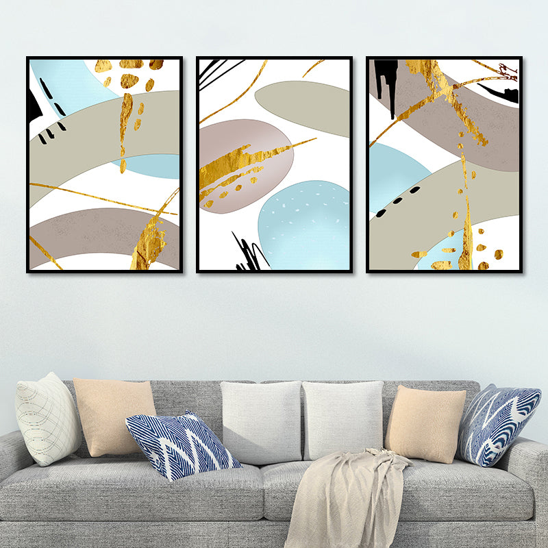 Brehn | Abstract Print Wandkunst Set Pastellfarben Leinwand Wanddekor für Wohnzimmer, Texturiert