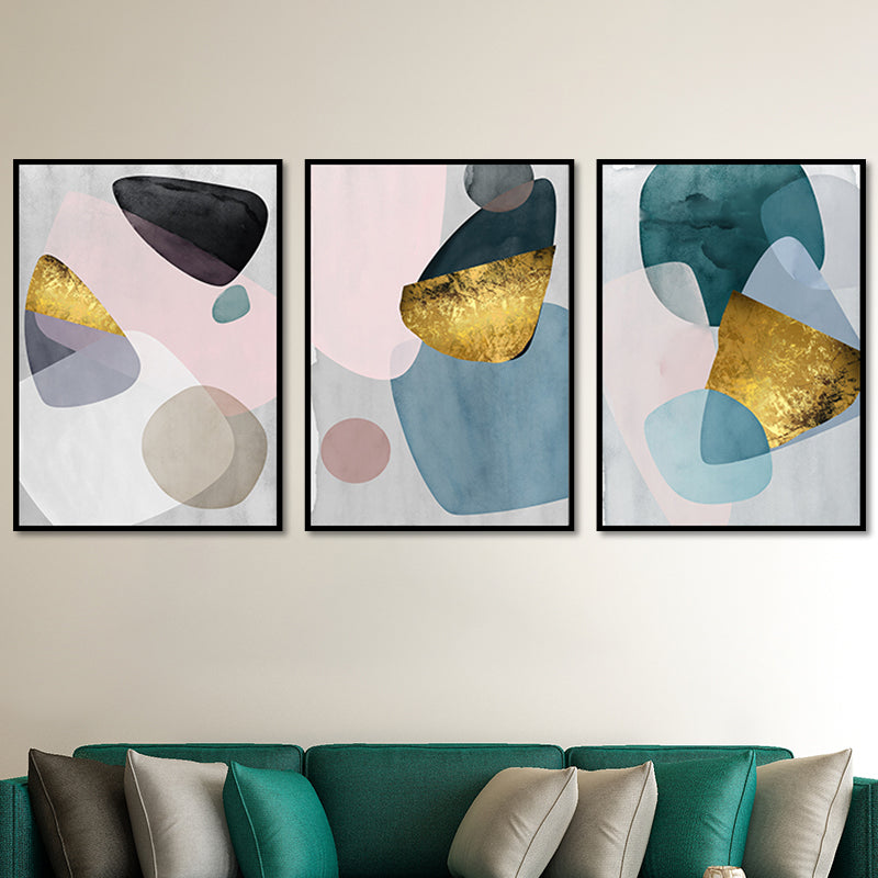 Brehn | Abstract Print Wandkunst Set Pastellfarben Leinwand Wanddekor für Wohnzimmer, Texturiert
