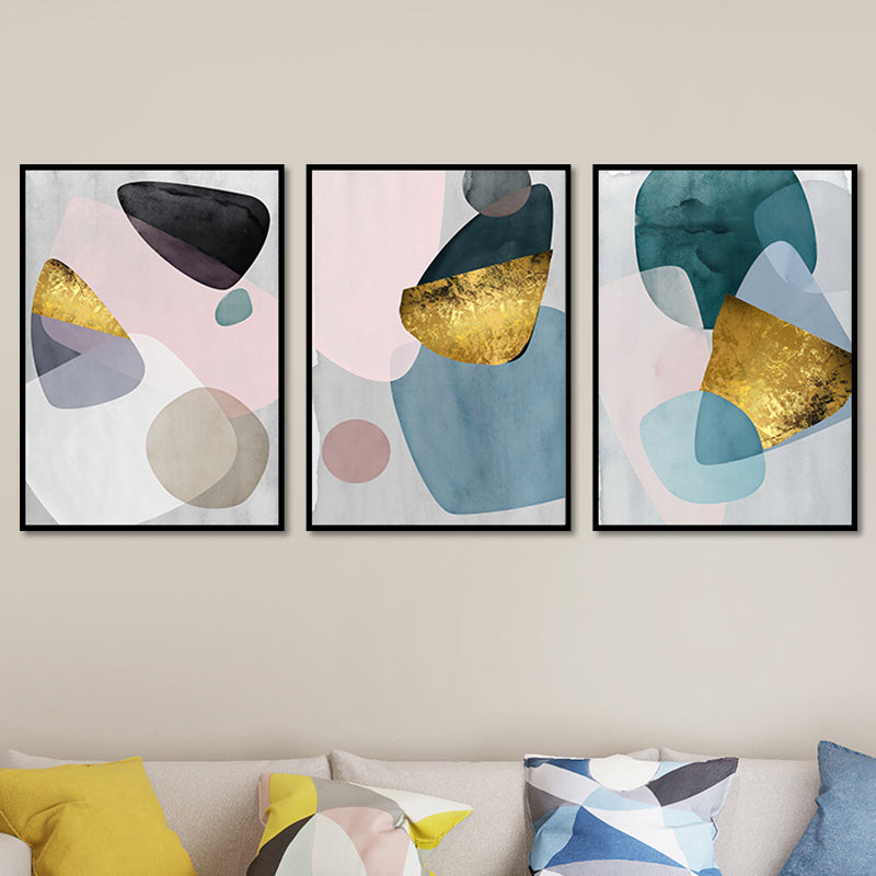 Brehn | Abstract Print Wandkunst Set Pastellfarben Leinwand Wanddekor für Wohnzimmer, Texturiert