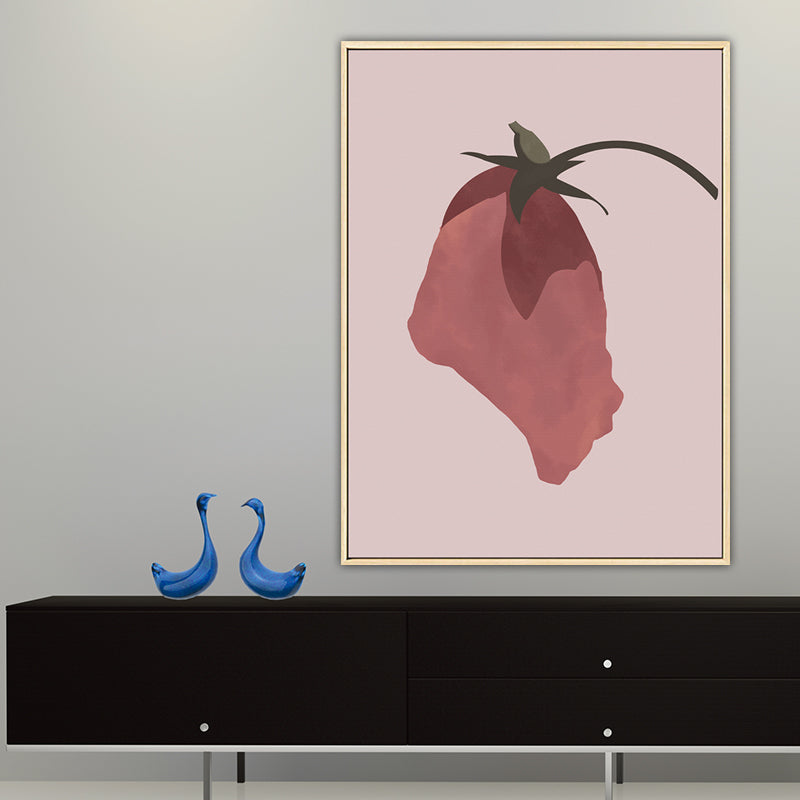 Brehn | Nordic Blossom Wandkunst Leinwand Texturiertes rotes Gemälde für das Wohnzimmer (Mehrere Größenoptionen)