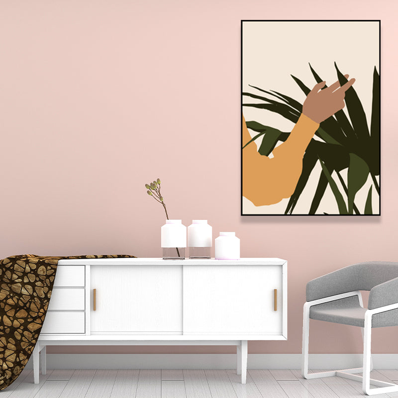 Brehn | Pflanze in einem Topf Malerei Texturierte Skandinavische Wohnzimmer Wandkunst Dekor, Mehrere Größen
