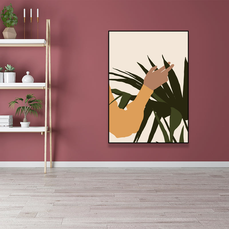 Brehn | Pflanze in einem Topf Malerei Texturierte Skandinavische Wohnzimmer Wandkunst Dekor, Mehrere Größen