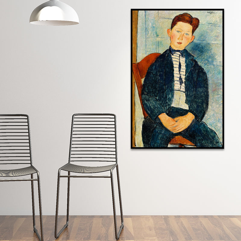 Brehn | Ölmalerei Porträt Leinwand Texturiert Traditionelle Wohnzimmer Wandkunst in Dunkler Farbe