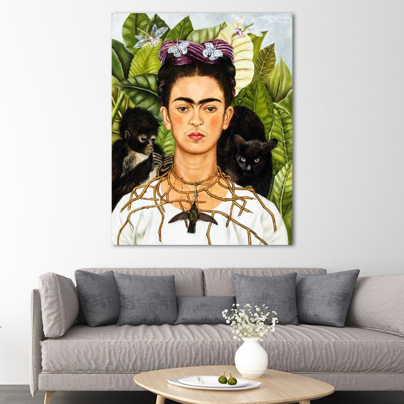 Brehn | Elegantes Modell Porträt Gemälde für das Mädchenzimmer Figur Leinwand Wandkunst in Lila