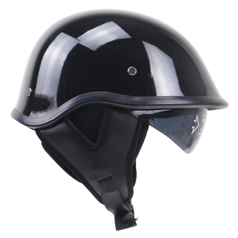 Klassischer Halbschalen-Motorradhelm mit Visier Brehn