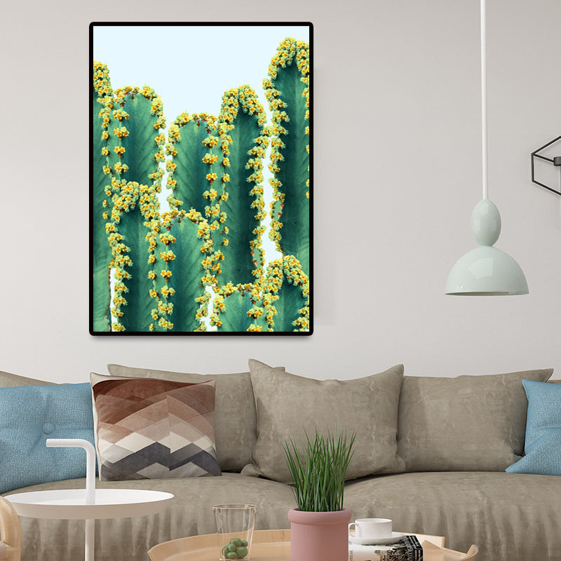 Brehn | Neuheit Kaktus Leinwand Wandkunst für Schlafzimmer Botanix Wanddekoration in Grün, Textur
