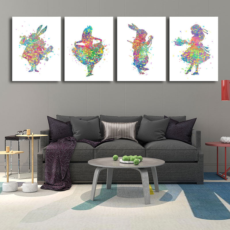 Brehn | Kids Style Tänzer Leinwandkunst Mehrfarbige Texturierte Wanddekoration für das Wohnzimmer