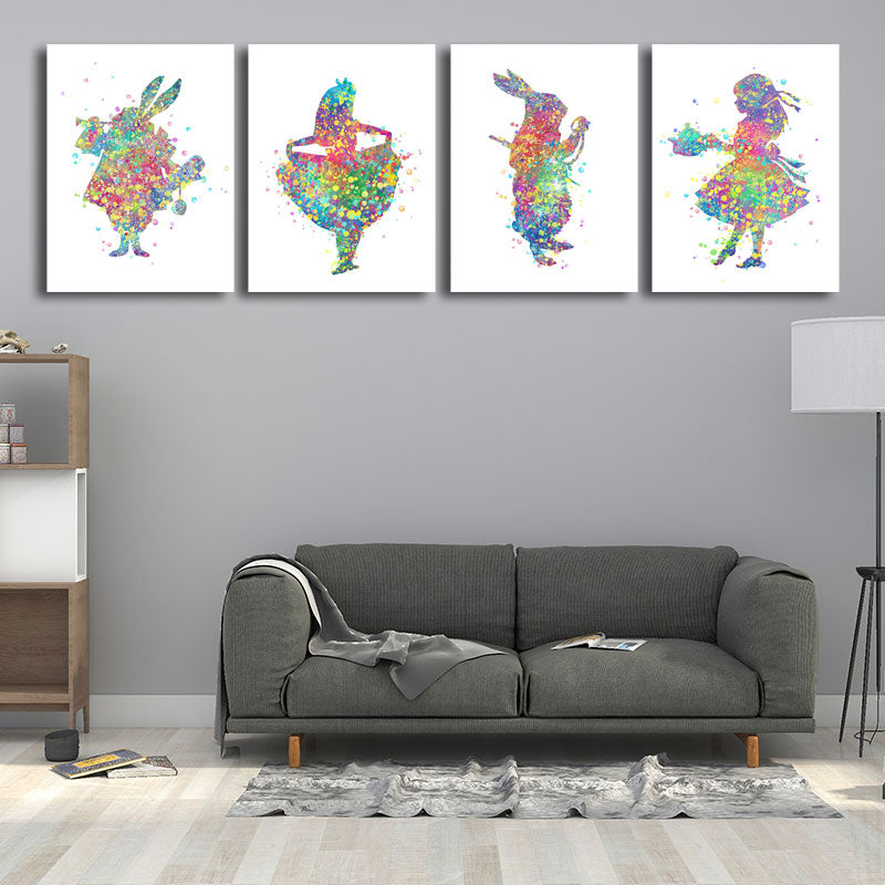 Brehn | Kids Style Tänzer Leinwandkunst Mehrfarbige Texturierte Wanddekoration für das Wohnzimmer