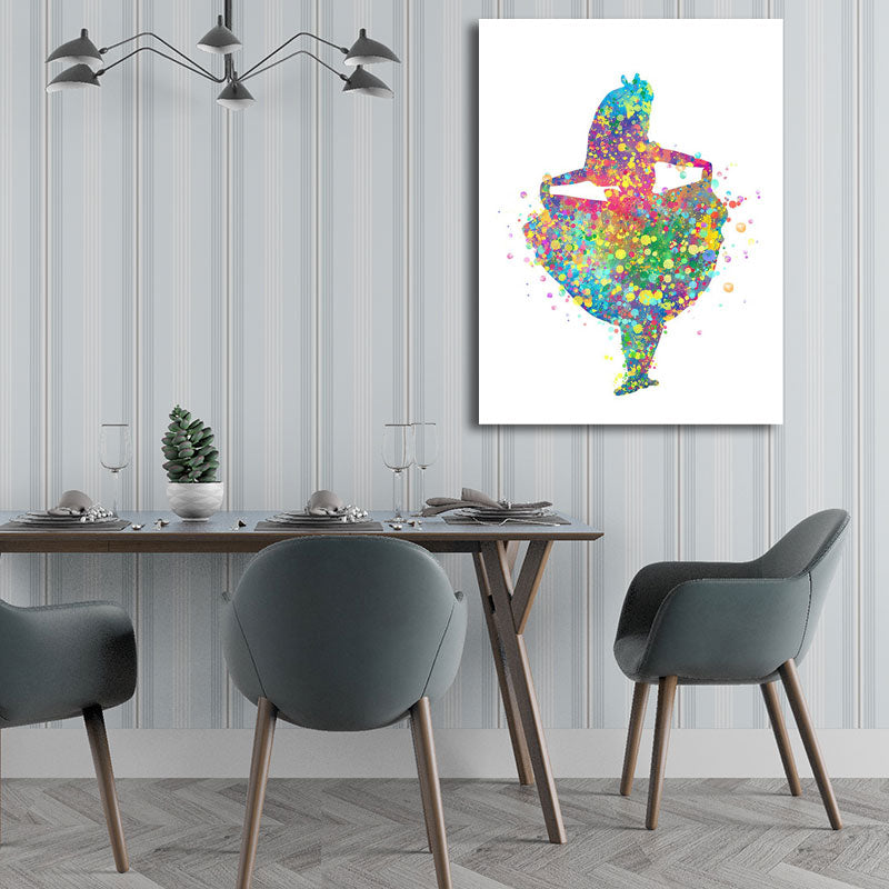 Brehn | Kids Style Tänzer Leinwandkunst Mehrfarbige Texturierte Wanddekoration für das Wohnzimmer