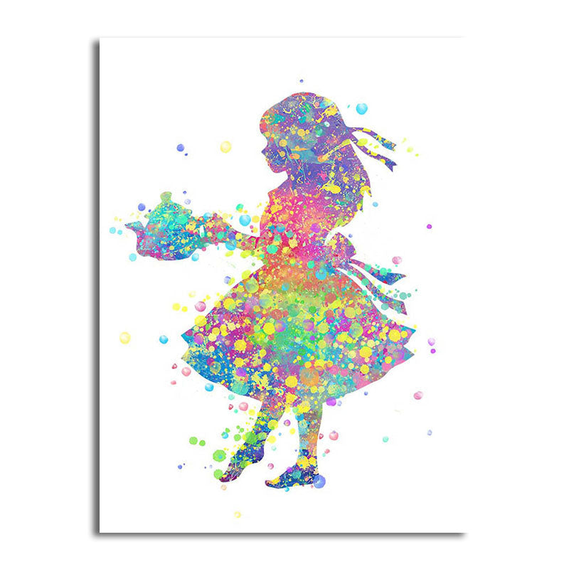 Brehn | Kids Style Tänzer Leinwandkunst Mehrfarbige Texturierte Wanddekoration für das Wohnzimmer
