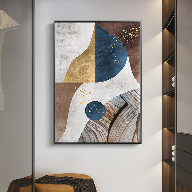 Brehn | Geometry Leinwanddruck für das Wohnzimmer Abstrakte Wandkunst in dunkler Farbe, Texturiert