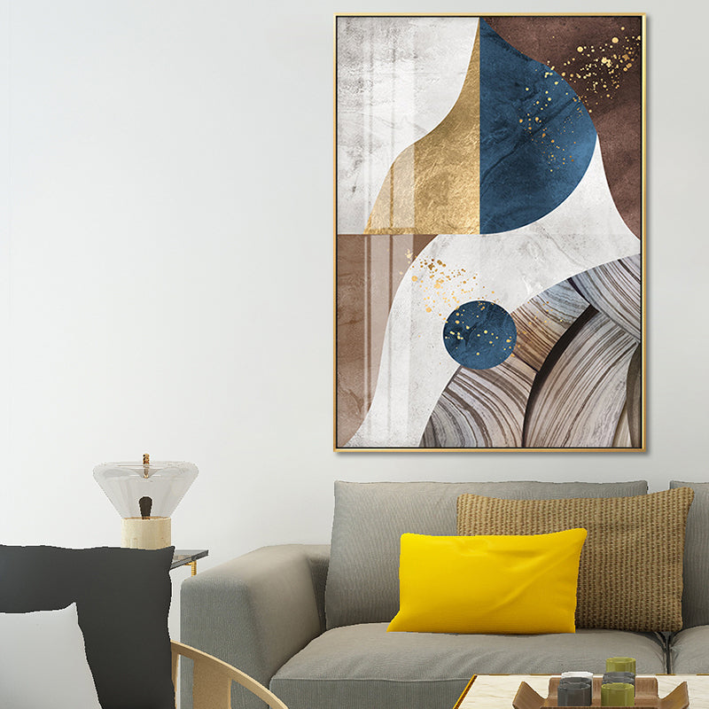 Brehn | Geometry Leinwanddruck für das Wohnzimmer Abstrakte Wandkunst in dunkler Farbe, Texturiert