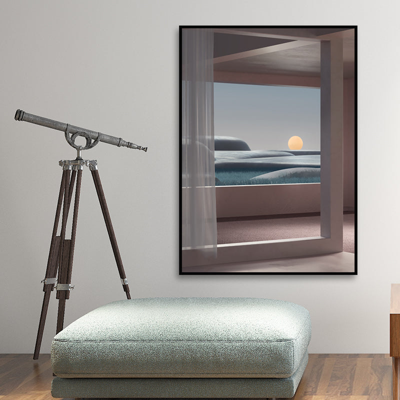 Brehn | Nordische Landschaft-leinwanddruck Pastellfarbe Esszimmer Wandkunst Dekor, verschiedene Größen