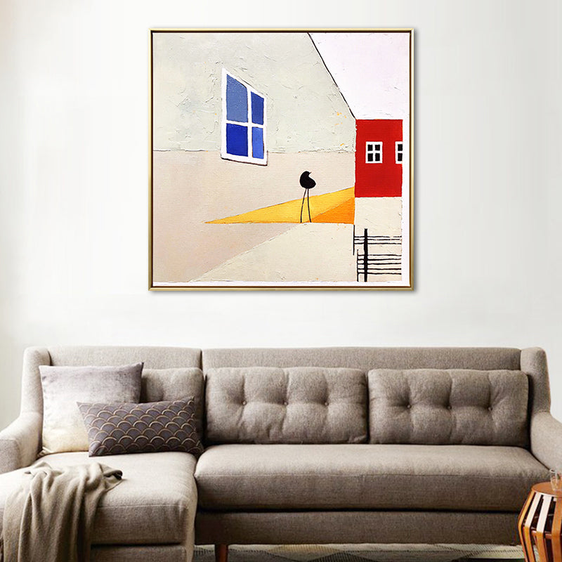 Brehn | Zeitgenössischer Stil Geometrisches Muster Kunst in sanften Farben Texturierte Wanddekoration für Badezimmer