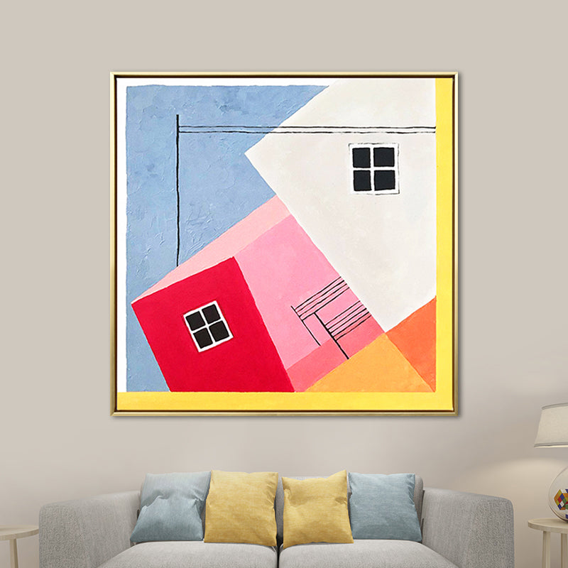 Brehn | Zeitgenössischer Stil Geometrisches Muster Kunst in sanften Farben Texturierte Wanddekoration für Badezimmer