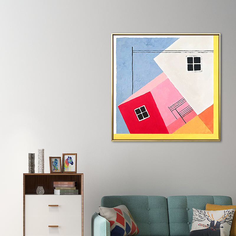 Brehn | Zeitgenössischer Stil Geometrisches Muster Kunst in sanften Farben Texturierte Wanddekoration für Badezimmer