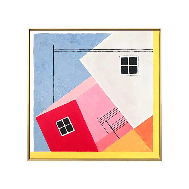 Brehn | Zeitgenössischer Stil Geometrisches Muster Kunst in sanften Farben Texturierte Wanddekoration für Badezimmer