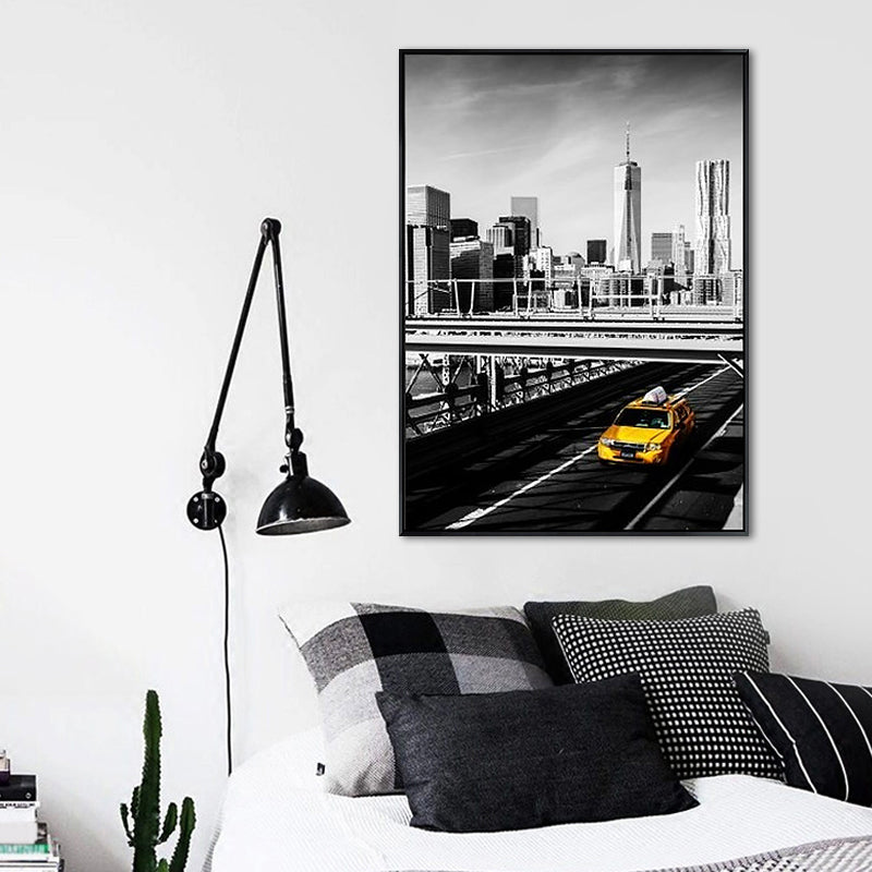Brehn | Graues Stadtverkehrs-Canvas-Druck Dekorative Wandkunst Deko für das Wohnzimmer, mehrere Größen