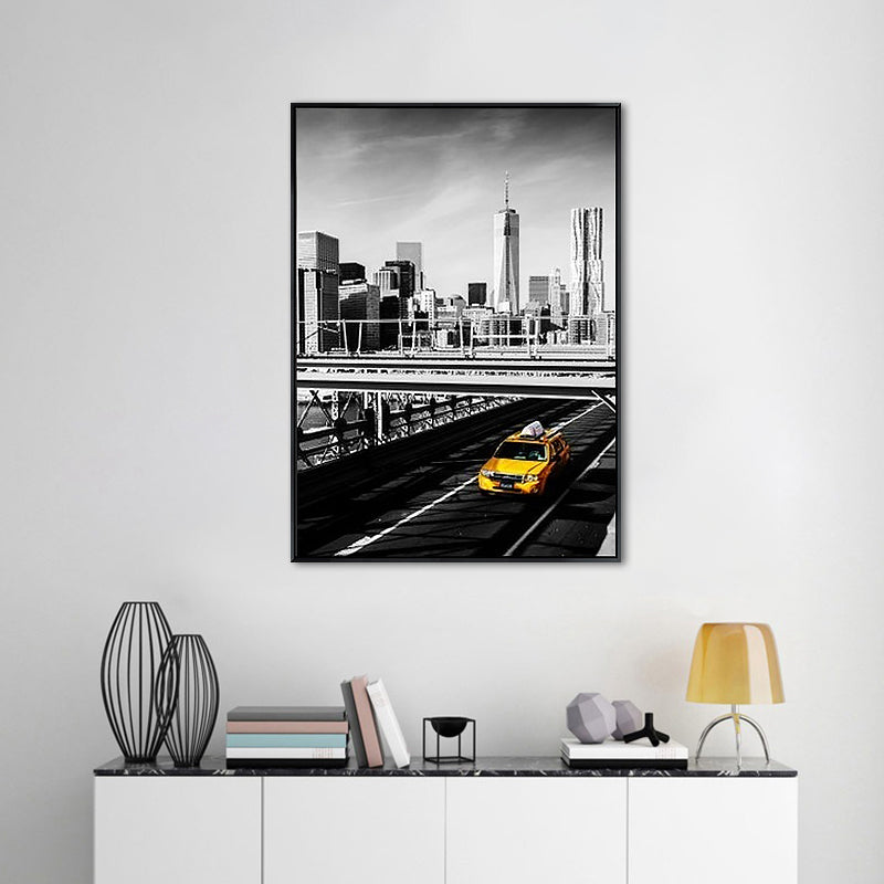 Brehn | Graues Stadtverkehrs-Canvas-Druck Dekorative Wandkunst Deko für das Wohnzimmer, mehrere Größen