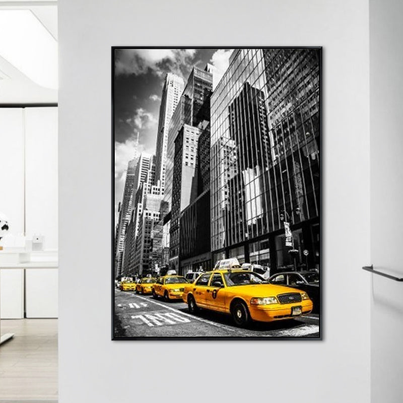 Brehn | Graues Stadtverkehrs-Canvas-Druck Dekorative Wandkunst Deko für das Wohnzimmer, mehrere Größen