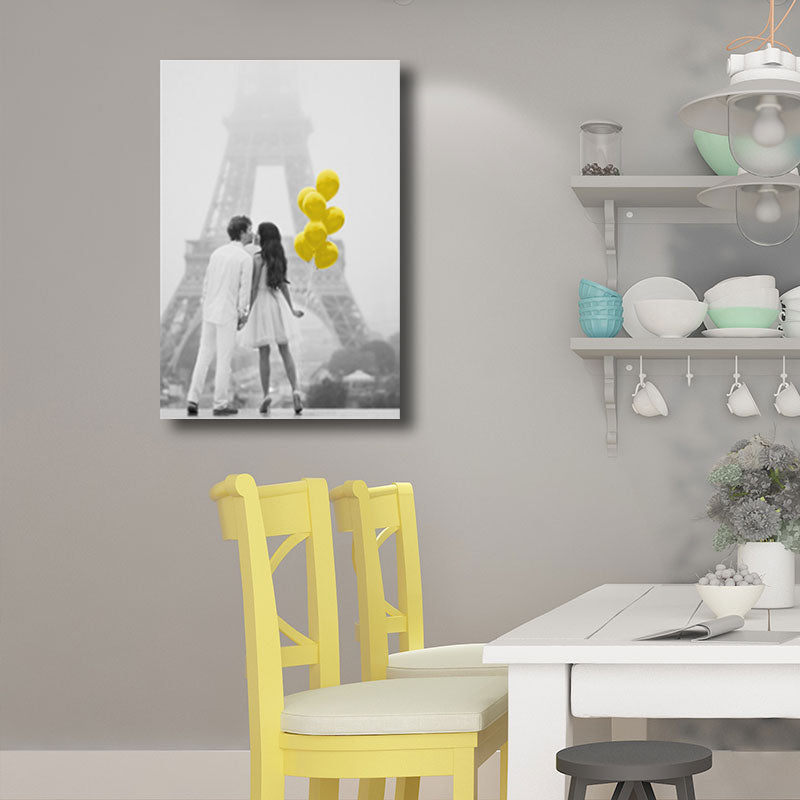 Brehn | Koppels met Ballon Canvas Prints Geel Hedendaagse Wanddecoratie voor Grote Kamer