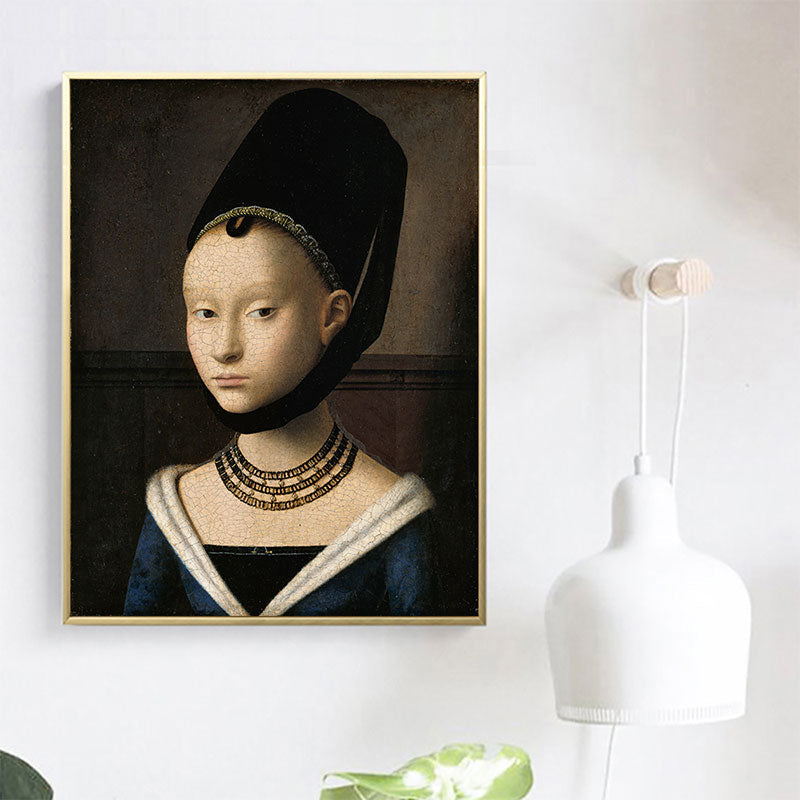 Brehn | Antike Hüte Maid Malerei Schwarze Küchenrückwand Wandkunst Druck, Verschiedene Größen