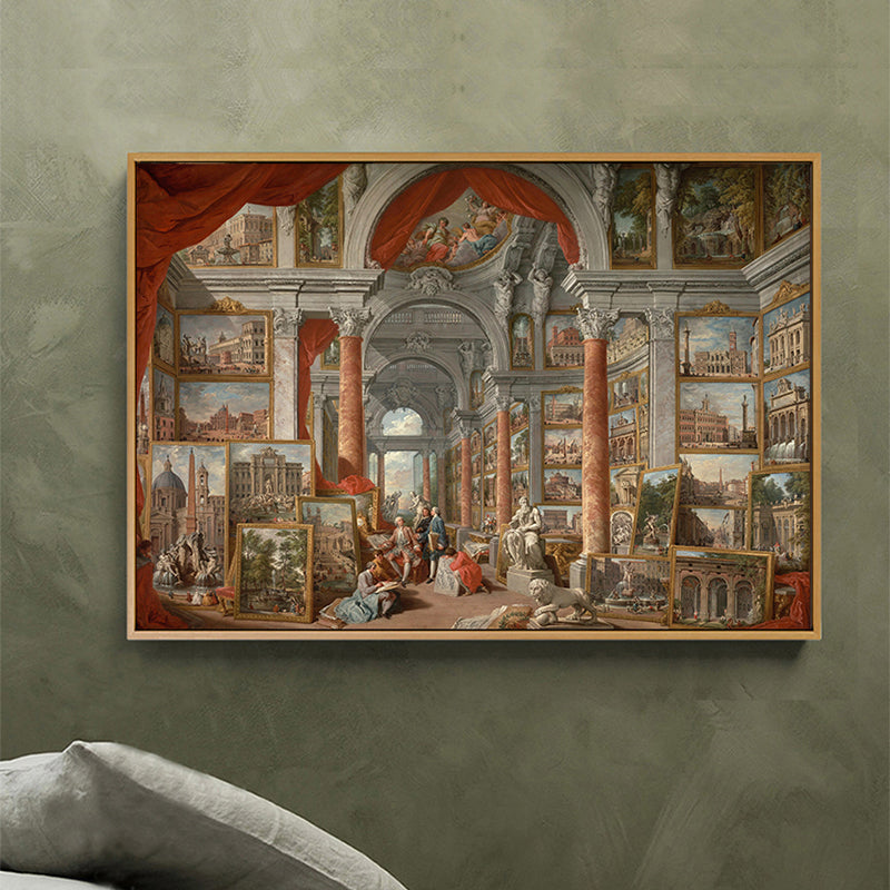 Brehn | Giovanni Moderne Rom Canvas Wandkunst Vintage Texturiertes Gemälde in Gelb und Rot