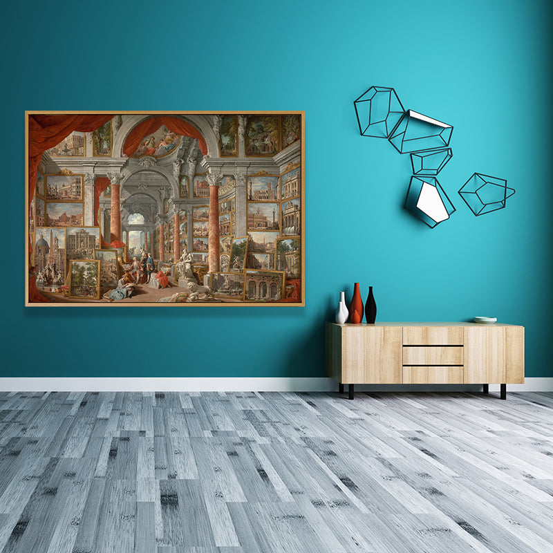 Brehn | Giovanni Moderne Rom Canvas Wandkunst Vintage Texturiertes Gemälde in Gelb und Rot