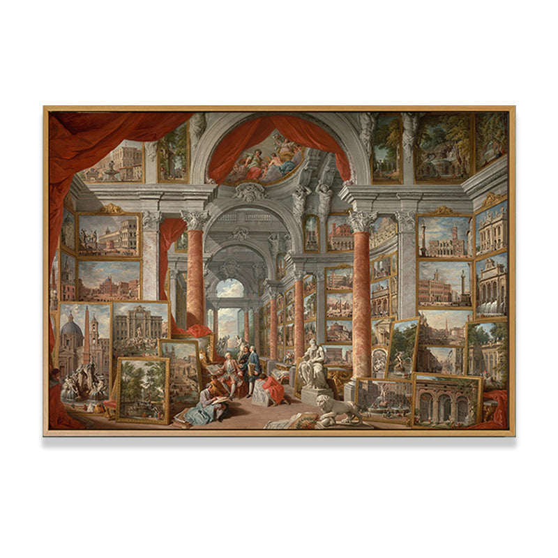 Brehn | Giovanni Moderne Rom Canvas Wandkunst Vintage Texturiertes Gemälde in Gelb und Rot