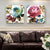Brehn | Wunderschönes Pfingstrosen-Wandkunst-Set für das Wohnzimmer Blumenmalerei Leinwanddruck in Pink-Blau